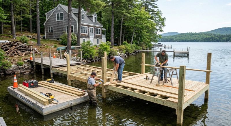 Wood Dock Installation in Kansas City, KS
